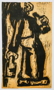 Der Trinker Holzschnitt 1948